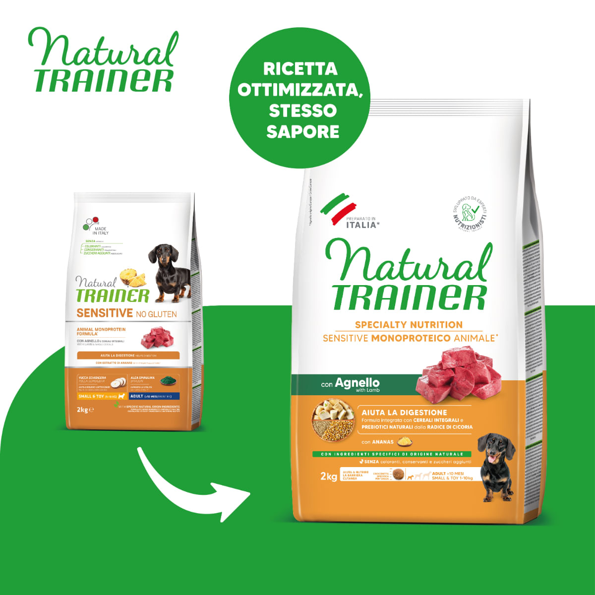 NATURAL TRAINER Speciality Nutrition Sensitive, XS-S, Miel, hrană uscată monoproteică câini, sistem digestiv, 2kg - poza 2
