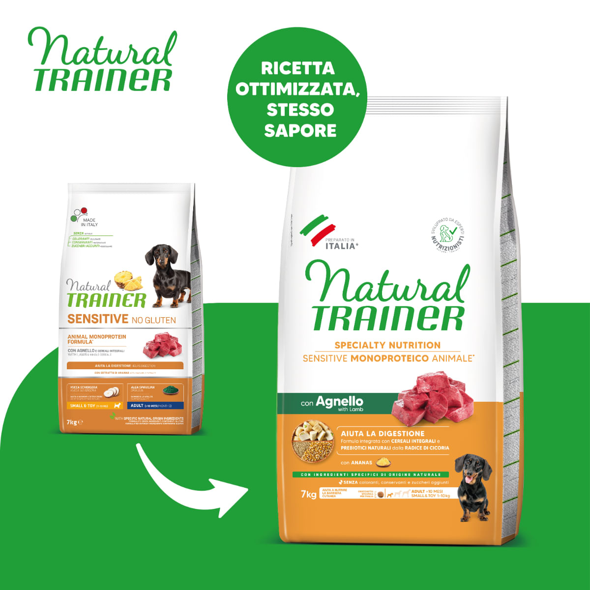 NATURAL TRAINER Speciality Nutrition Sensitive, XS-S, Miel, hrană uscată monoproteică câini, sistem digestiv, 7kg - poza 1