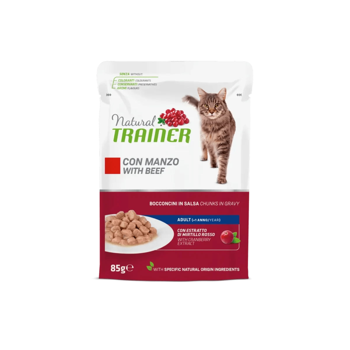 NATURAL TRAINER, Vită, plic hrană umedă pisici, (în sos), 85g - poza 1