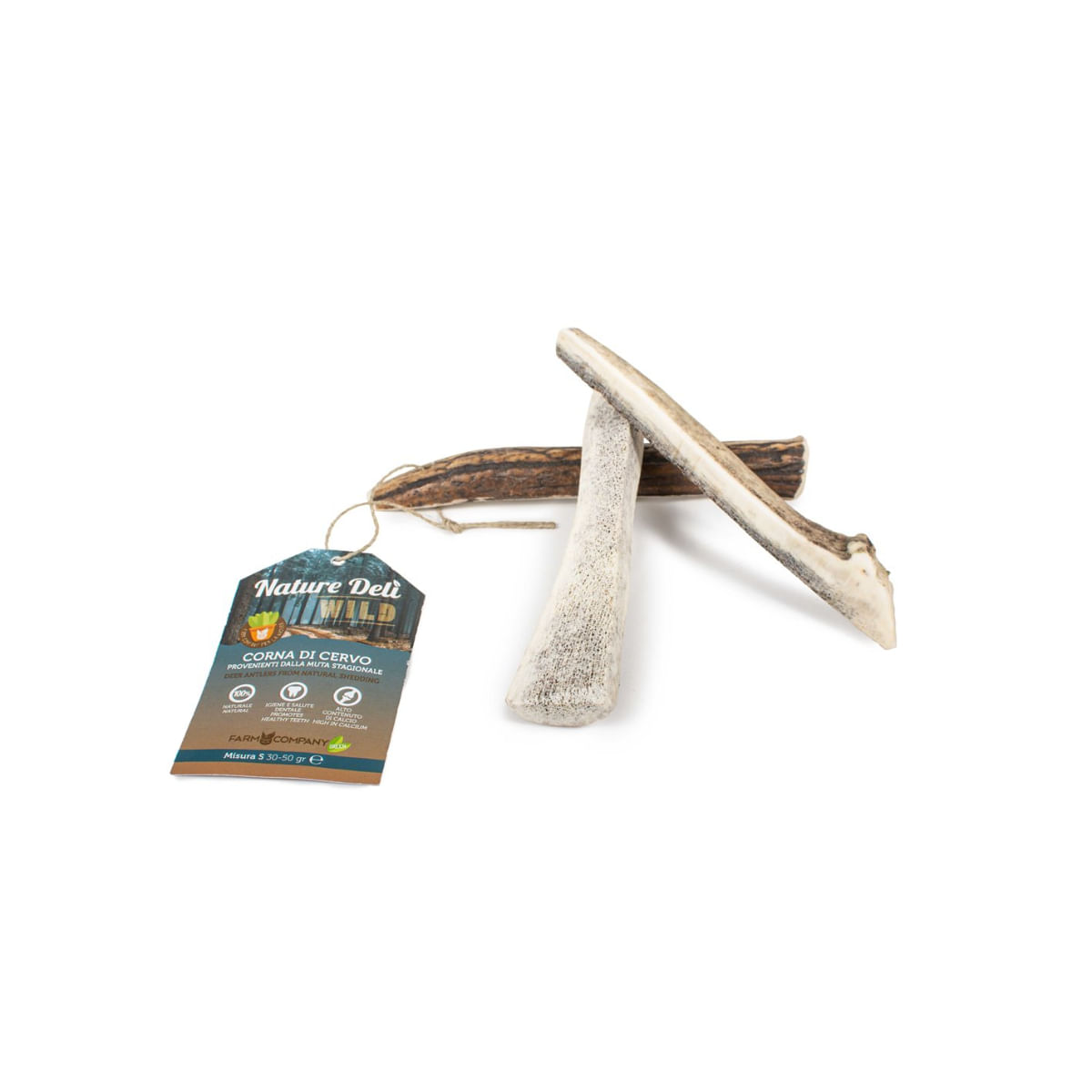 NATUREDELÌ Corn Natural de Cerb, S, recompense câini, 50g - poza 1