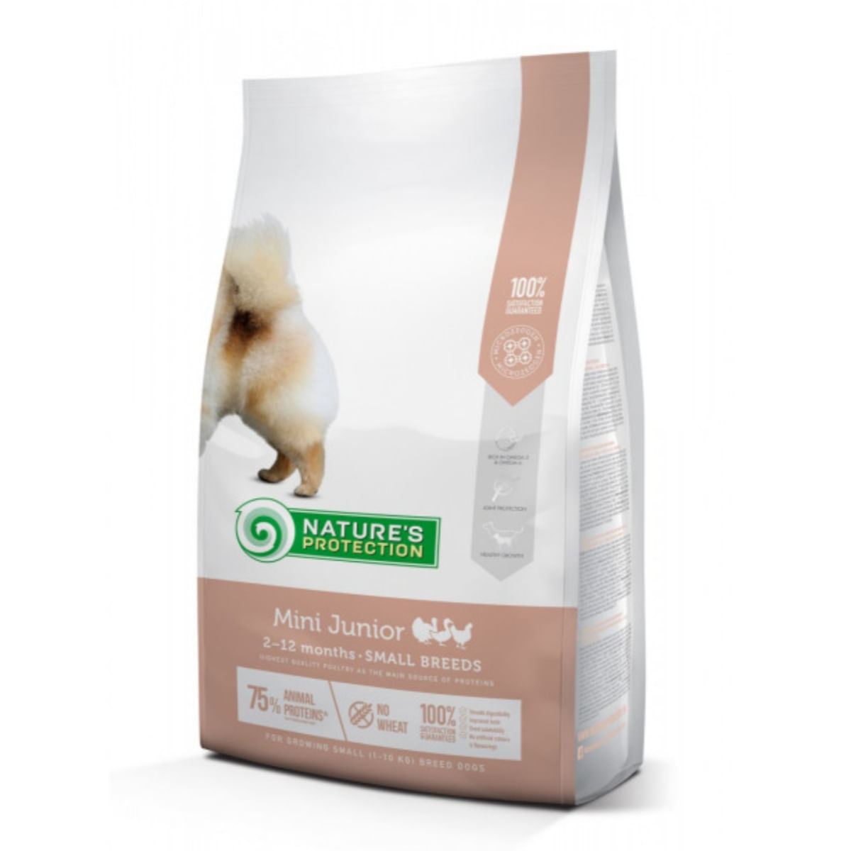 NATURES PROTECTION Junior Small Breed, XS-S, Pui și Krill, hrană uscată câini junior NATURES PROTECTION Mini Junior, Pasăre cu Krill, hrană uscată câini juniori, 7.5kg - poza 2