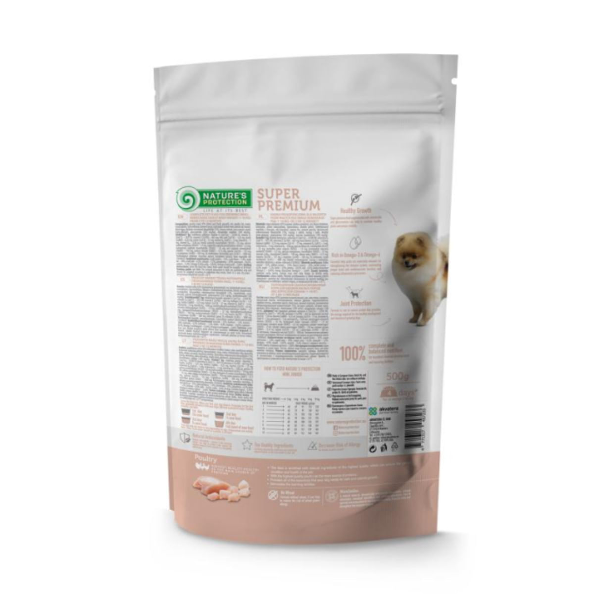 NATURES PROTECTION Junior, XS-XL, Pui și Krill, hrană uscată câini junior, 2kg - poza 4