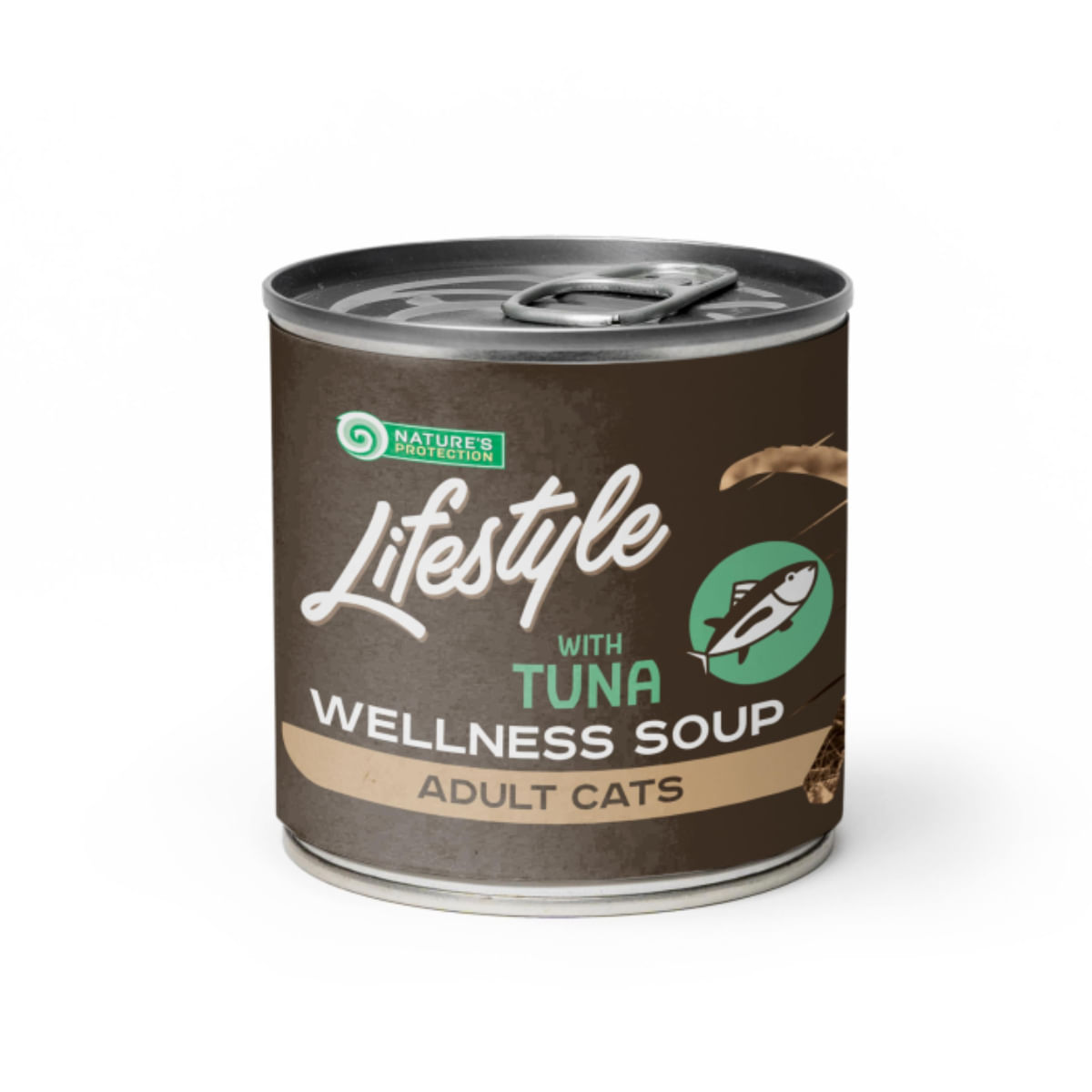 NATURES PROTECTION Lifestyle Sensitive Digestion Soup, Ton, conservă hrană umedă monoproteică pisici, sistem digestiv, (topping), 140g - poza 1