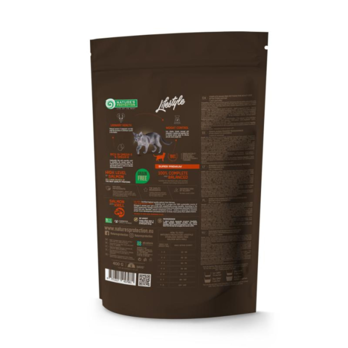 NATURES PROTECTION Lifestyle Sterilised, Somon și Krill, hrană uscată fără cereale pisici sterilizate, 7kg - poza 3