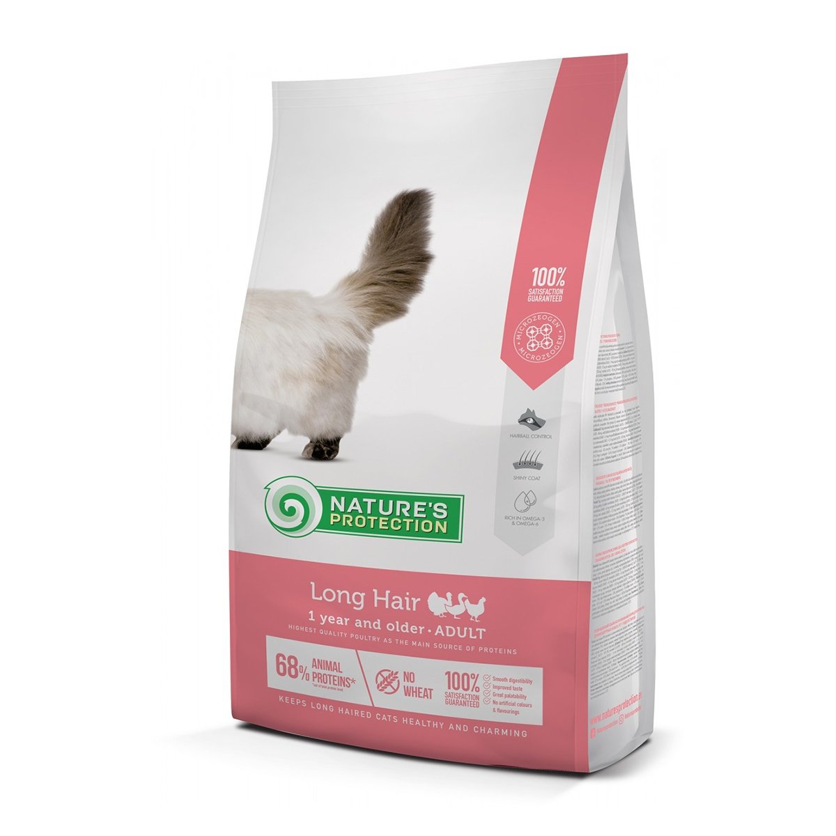 NATURES PROTECTION Long Hair, Pasăre, hrană uscată pisici cu păr lung, 7kg - poza 2