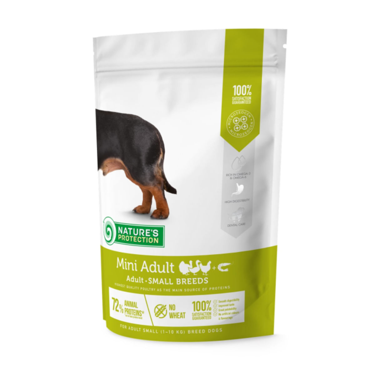 NATURES PROTECTION Mini Adult, XS-S, Pui și Krill, hrană uscată câini, 2kg - poza 1