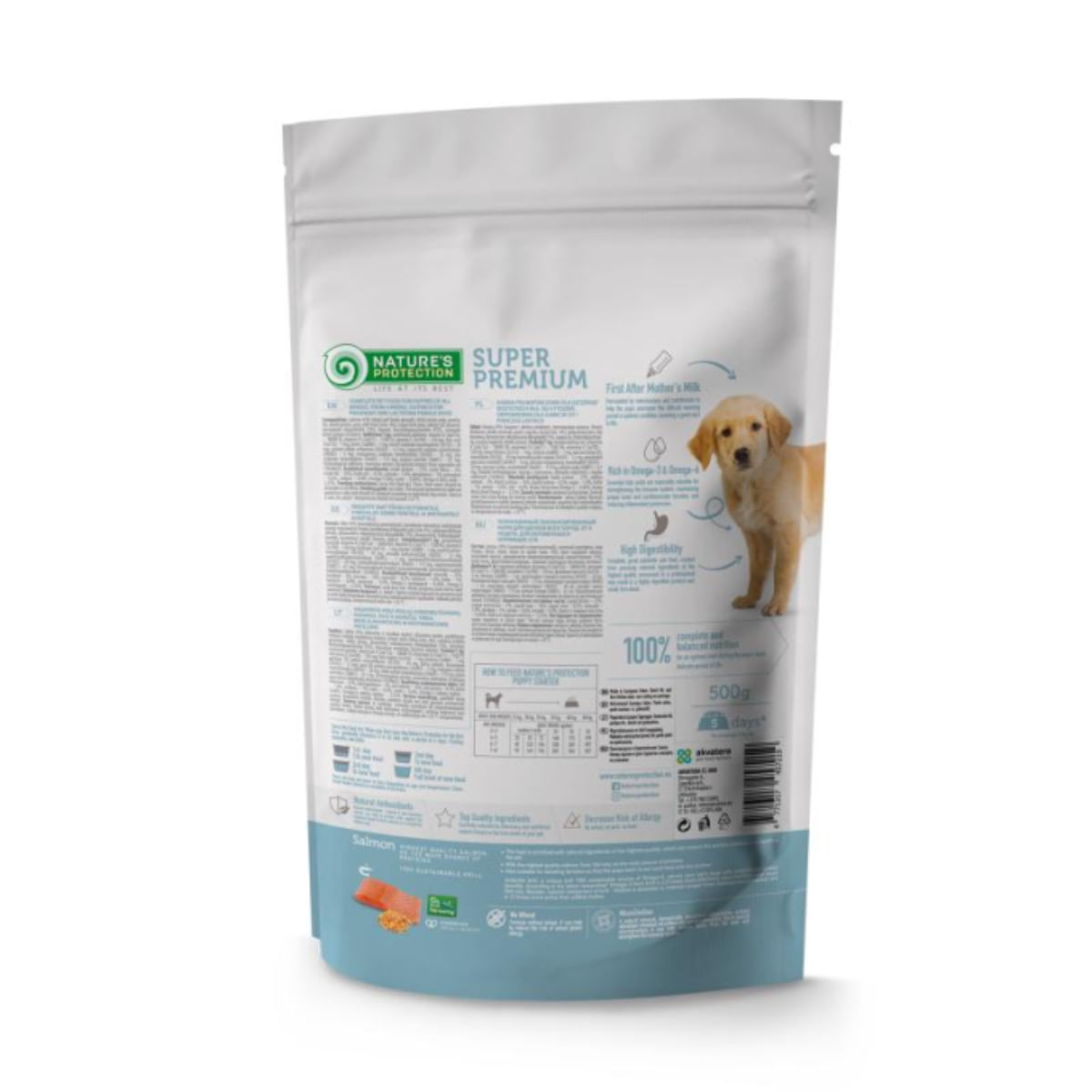 NATURES PROTECTION Puppy Starter, XS-XL, Somon și Krill, hrană uscată câini junior, 18kg - poza 3