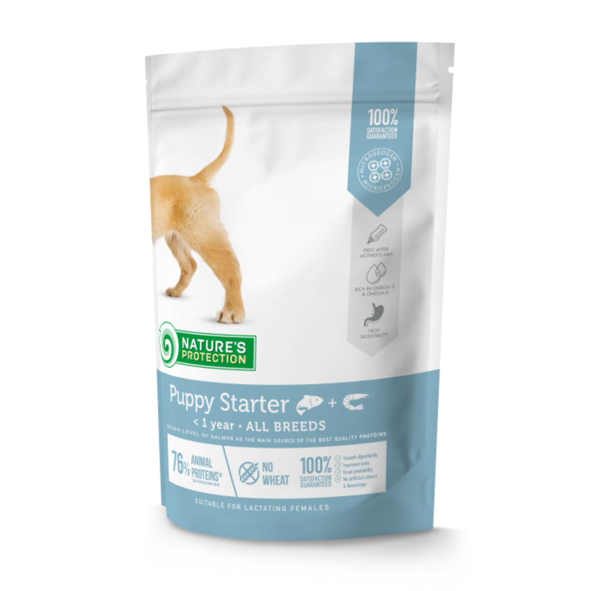 NATURES PROTECTION Puppy Starter, XS-XL, Somon și Krill, hrană uscată câini junior NATURES PROTECTION Puppy Starter XS-XL, Somon și Krill, hrană uscată câini junior, 2kg