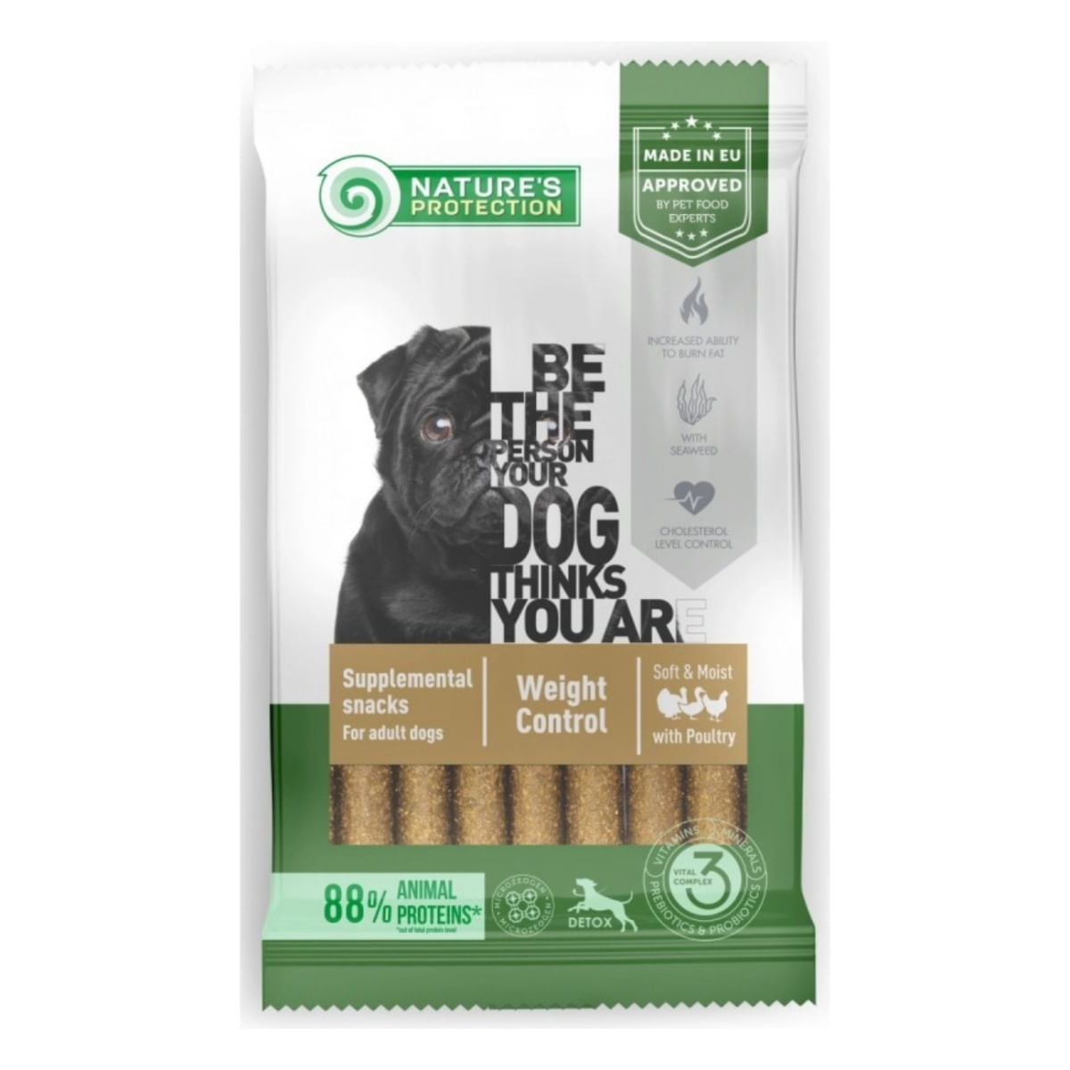 NATURES PROTECTION Snack Weight Control, Pasăre, recompense funcționale câini, managementul greutății, 110g - poza 2