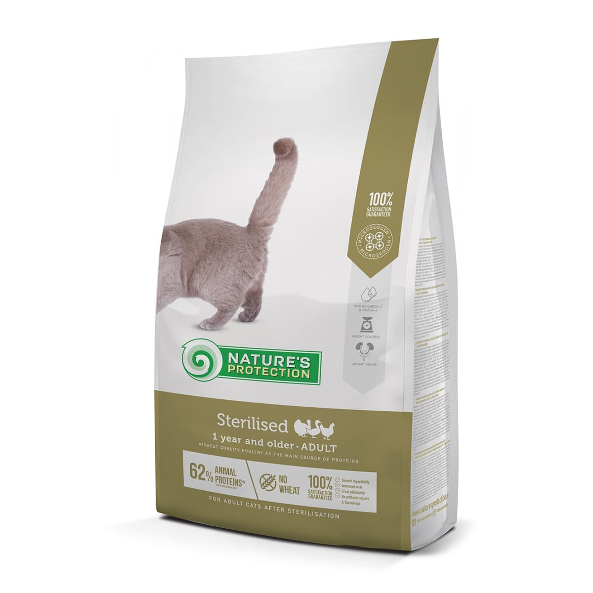 NATURES PROTECTION Sterilised, Pasăre, hrană uscată pisici sterilizate, 7kg - poza 2