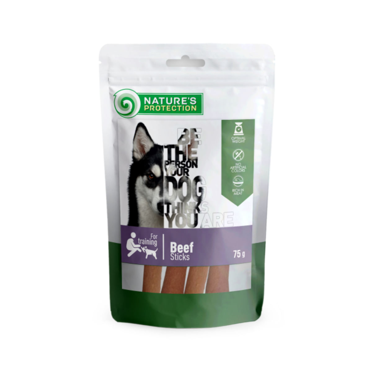 NATURES PROTECTION Sticks, XS-XL, Vită, cutie recompense câini, 75g - poza 3