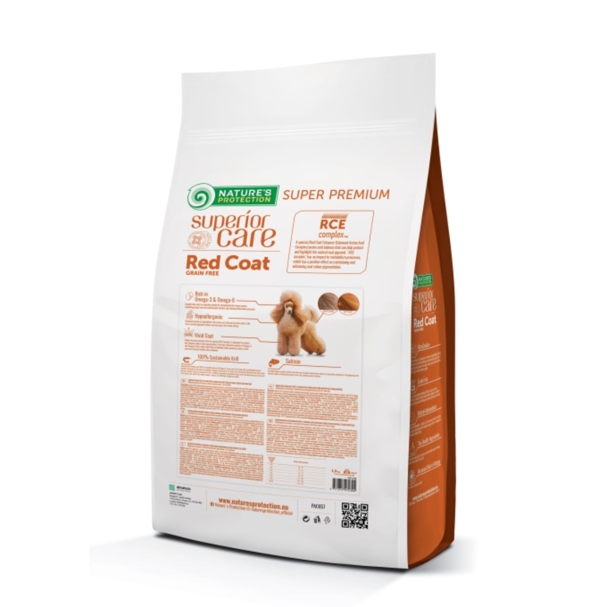 NATURES PROTECTION Superior Care Red Coat Small & Mini Breed, XS-S, Somon și Krill, hrană uscată fără cereale câini, 10kg - poza 3