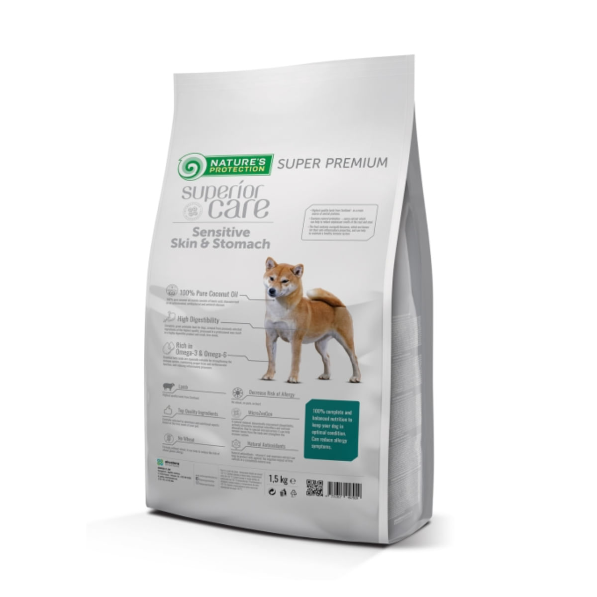 NATURES PROTECTION Superior Care Sensitive Skin & Stomach, XS-XL, Miel, hrană uscată câini, piele & blană, 1.5kg - poza 3