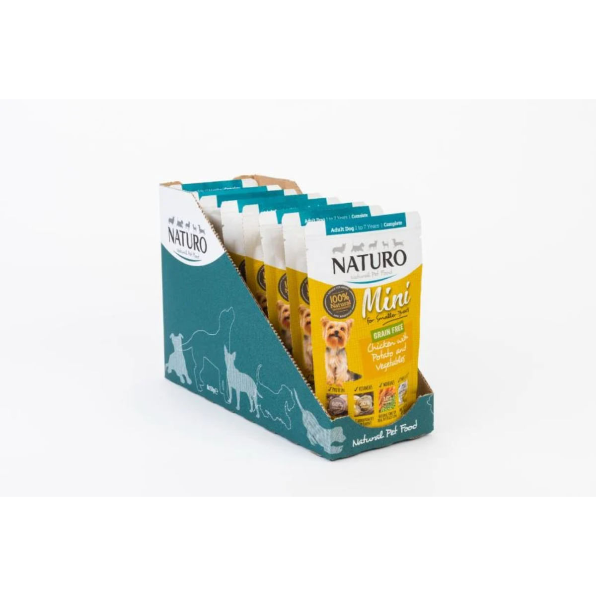 NATURO Mini, XS-S, Pui și Cartofi, plic hrană umedă fără cereale câini, (în suc propriu), 150g - poza 5