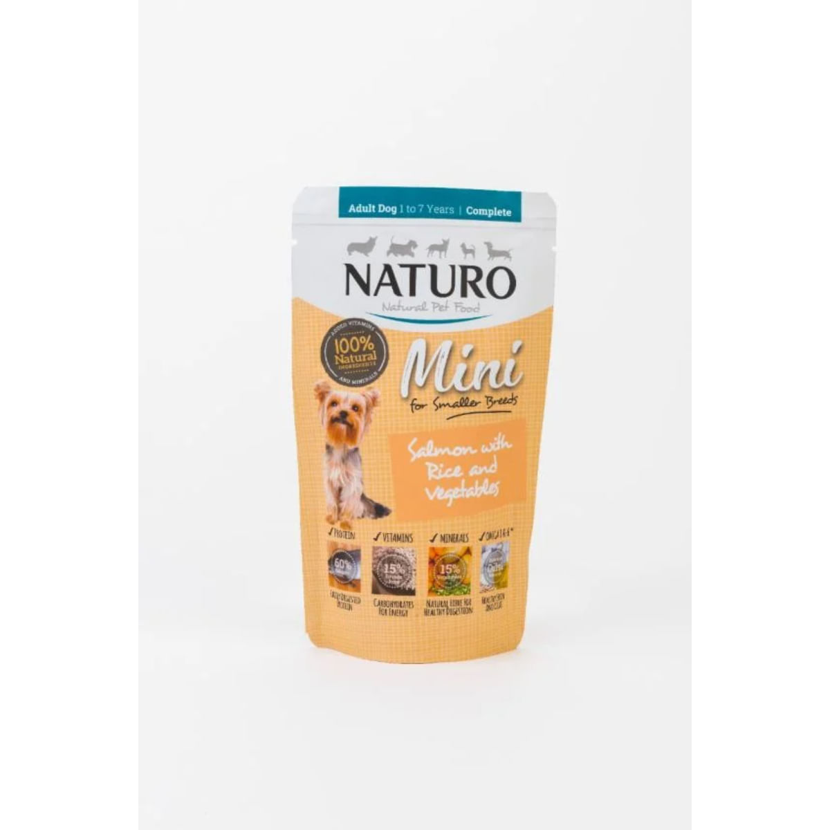 NATURO Mini, XS-S, Somon și Orez, plic hrană umedă câini, (în suc propriu), 150g - poza 2
