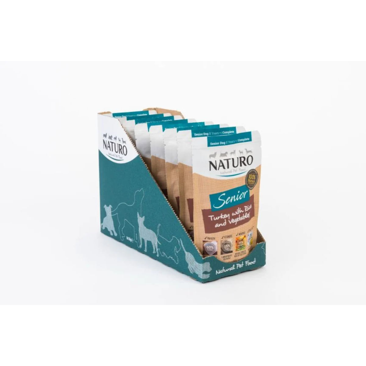 NATURO Senior, XS-XL, Curcan și Orez, plic hrană umedă câini senior, (în suc propriu), 150g - poza 5