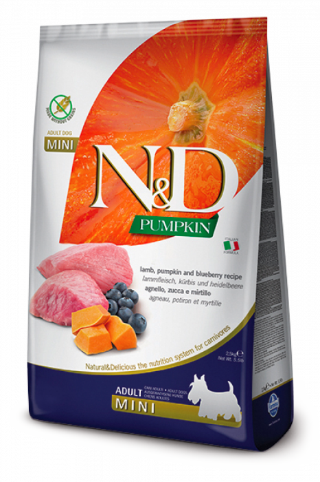 ND Pumpkin caine mini adult cu miel, afine si dovleac 2,5KG