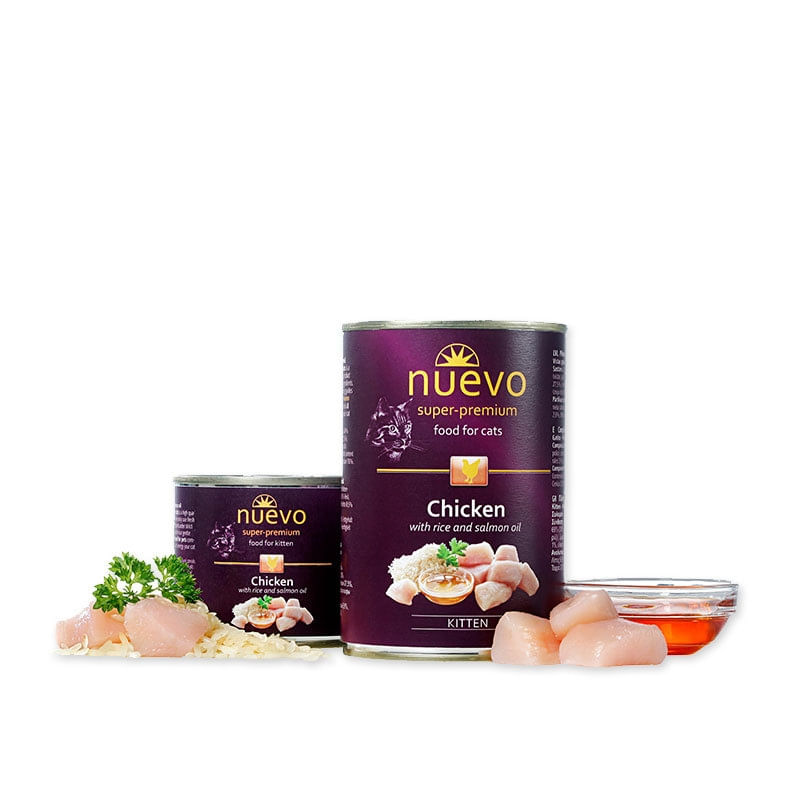 Nuevo Cat Kitten Pui Orez si Ulei de Somon 200 g - poza 2