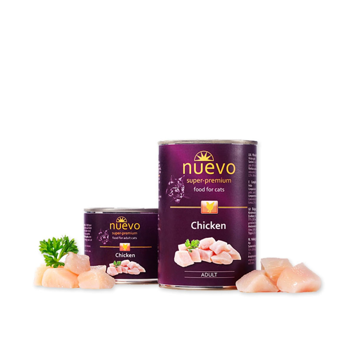 NUEVO, Pui, conservă hrană umedă fără cereale pisici, (pate), 400g - poza 1