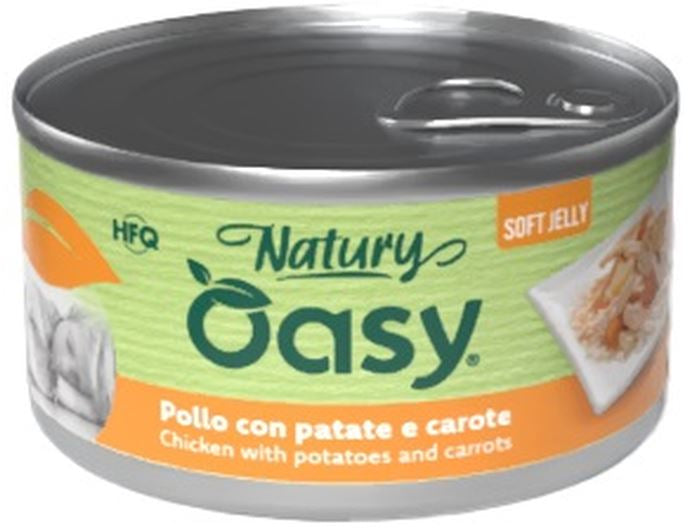 OASY Natury Conservă pentru câini, cu Pui, Cartofi şi Morcov, în jeleu 150g