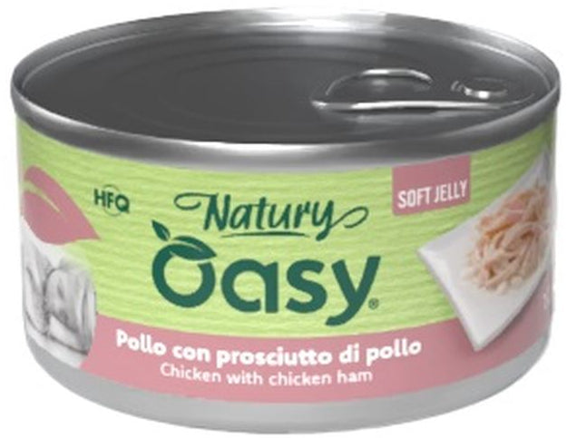 OASY Natury Conservă pentru câini, cu Pui şi Şunca de Pui, în jeleu 150g