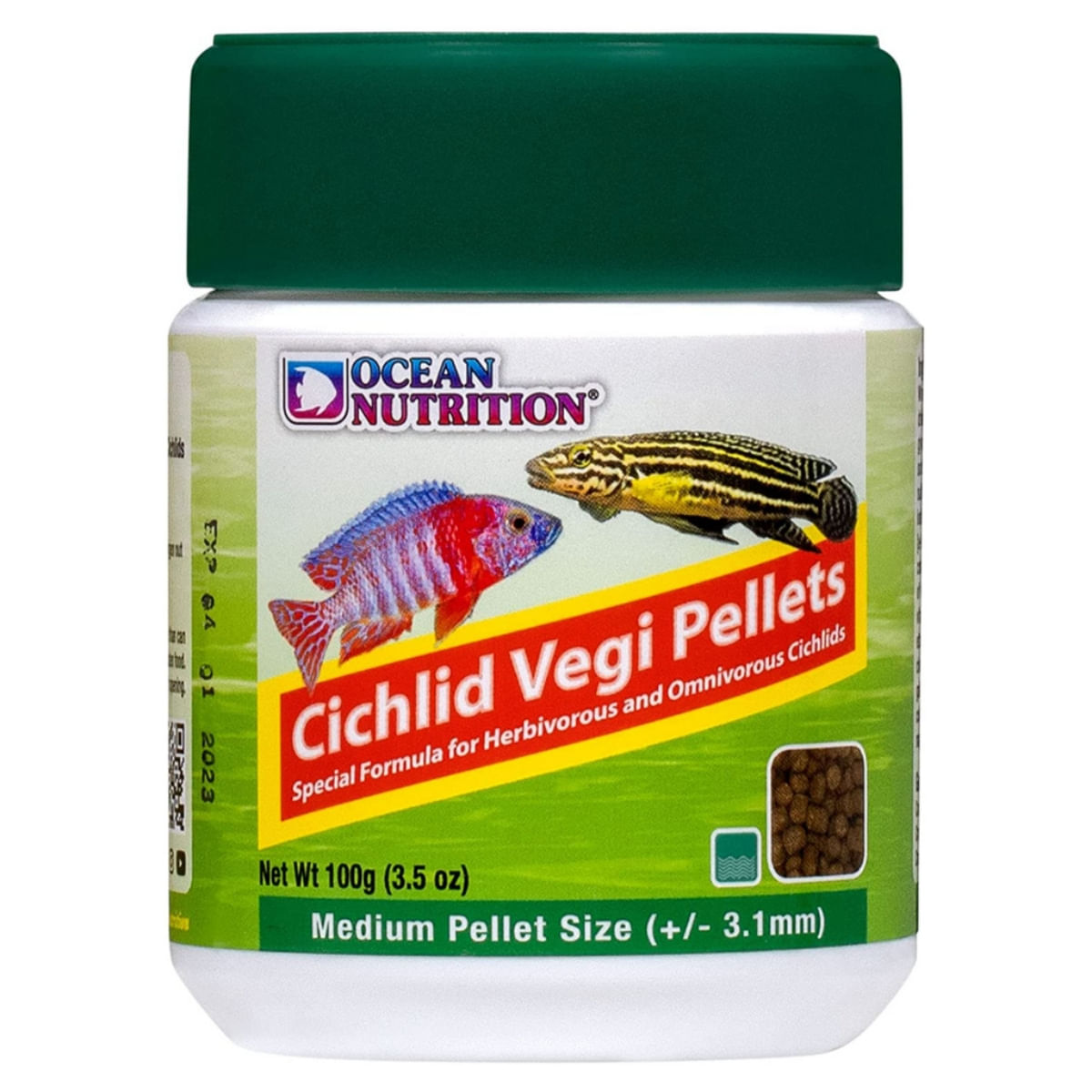 OCEAN NUTRITION Cichlid Vegi Pellets Medium, 100g - poza 2