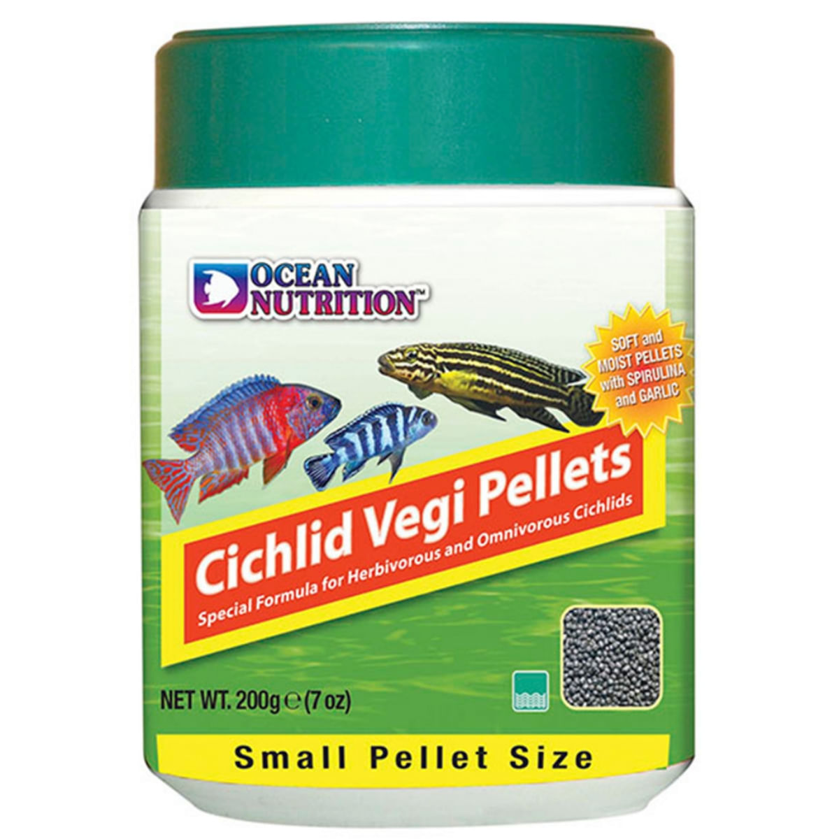 OCEAN NUTRITION Cichlid Vegi Pellets Small, 100g - poza 2