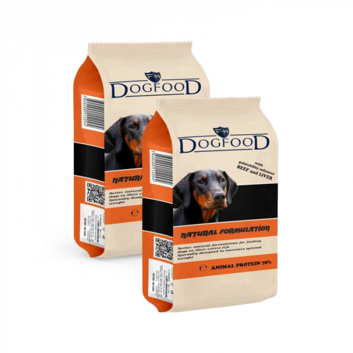Oferta 2 saci x 10 kg Hrana uscata pentru caini Dog Food cu vita ficat