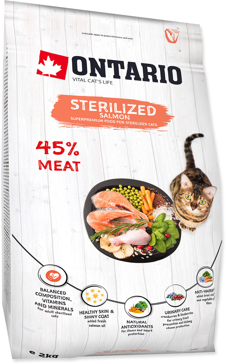 ONTARIO Hrană uscată pentru pisici adulte, Sterilised, cu Somon
