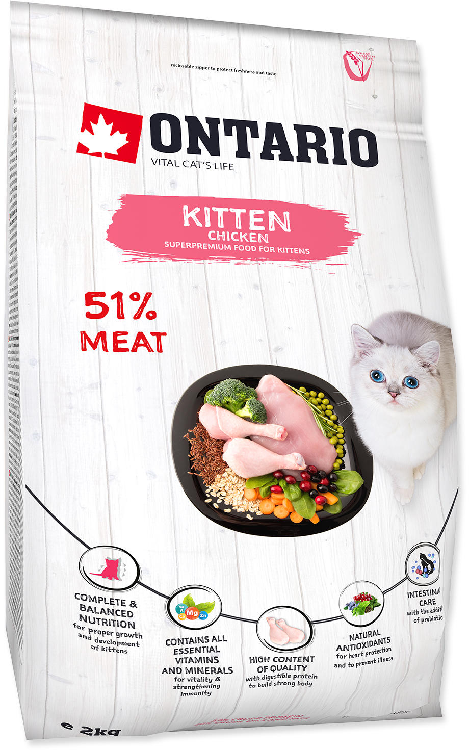 ONTARIO KITTEN Hrană uscată pentru pisicuţe, cu Pui