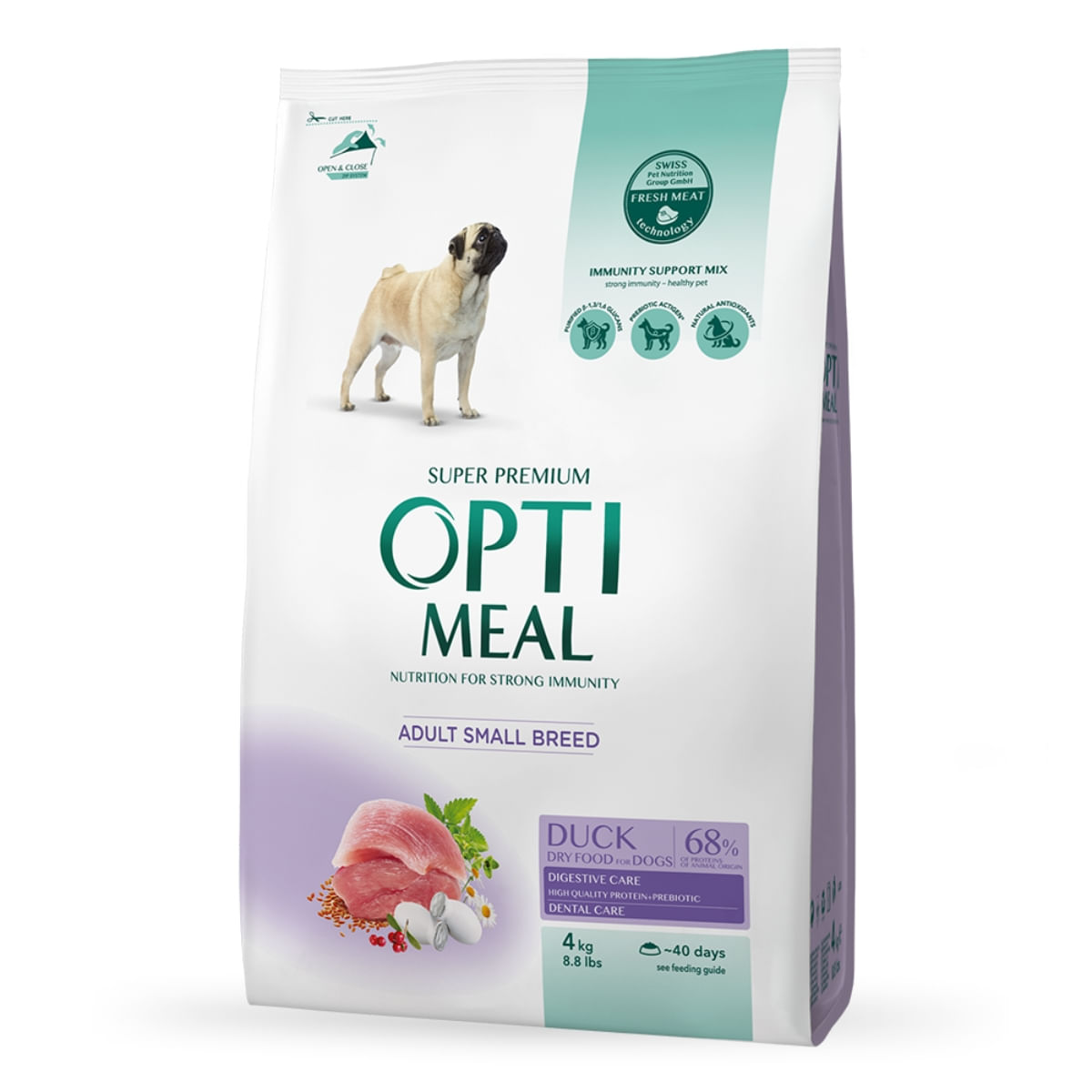 OPTIMEAL Adult XS-S, Rață, hrană uscată câini OPTIMEAL Adult, XS-S, Rață, hrană uscată câini, 4kg - poza 1