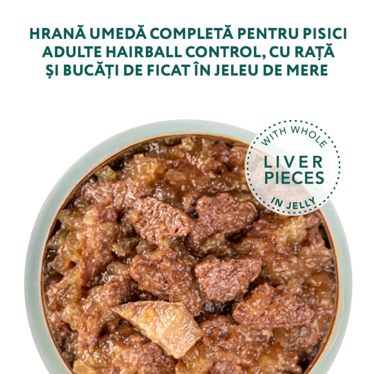 OPTIMEAL Hairball Control, Rață și Ficat, hrană umedă pisici, limitarea ghemurilor de blană, (în aspic) OPTIMEAL Hairball Control, Rață și Ficat, plic hrană umedă pisici, limitarea ghemurilor de blană, (în aspic), 85g - poza 5