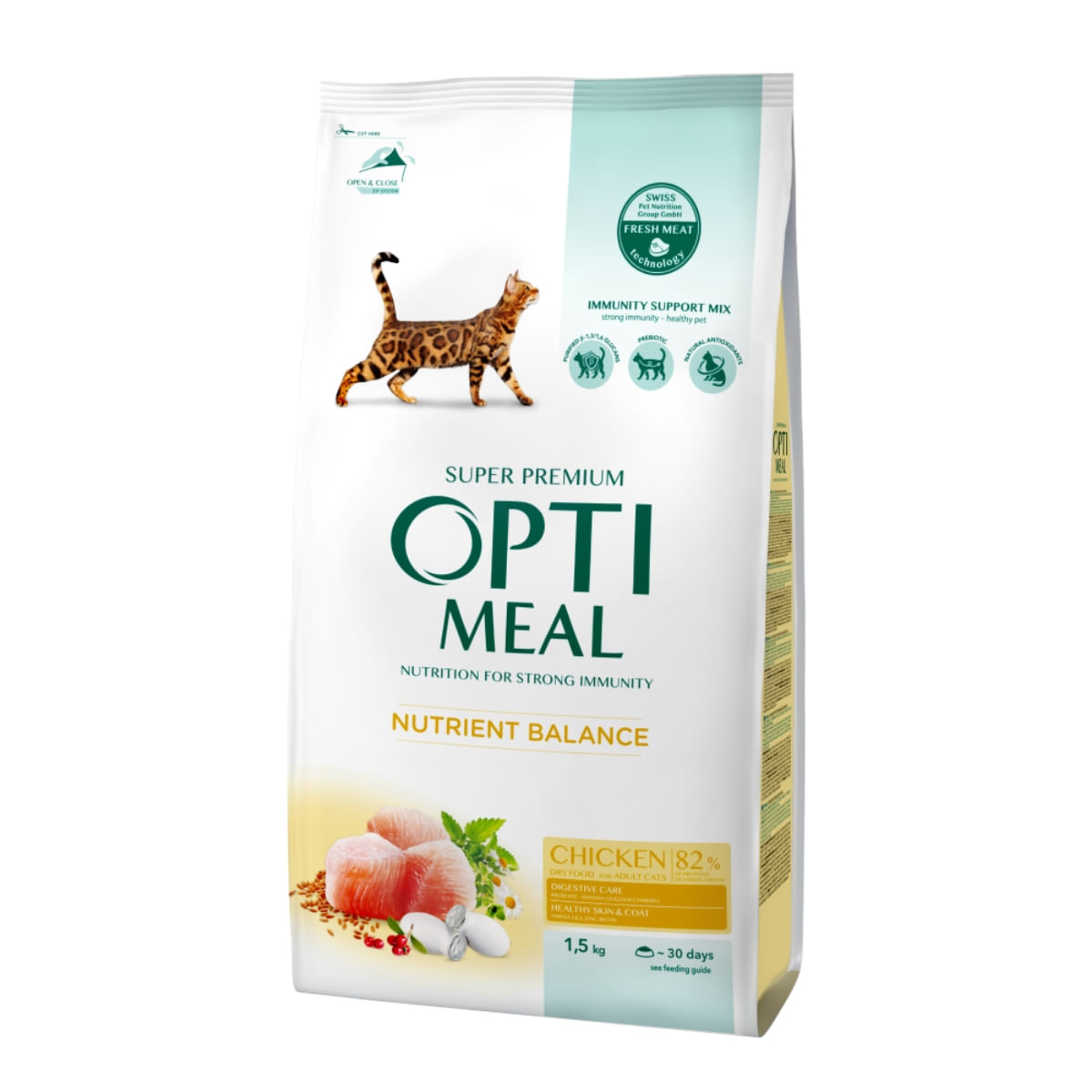 OPTIMEAL, Pui, hrană uscată pisici, 1.5kg - poza 2