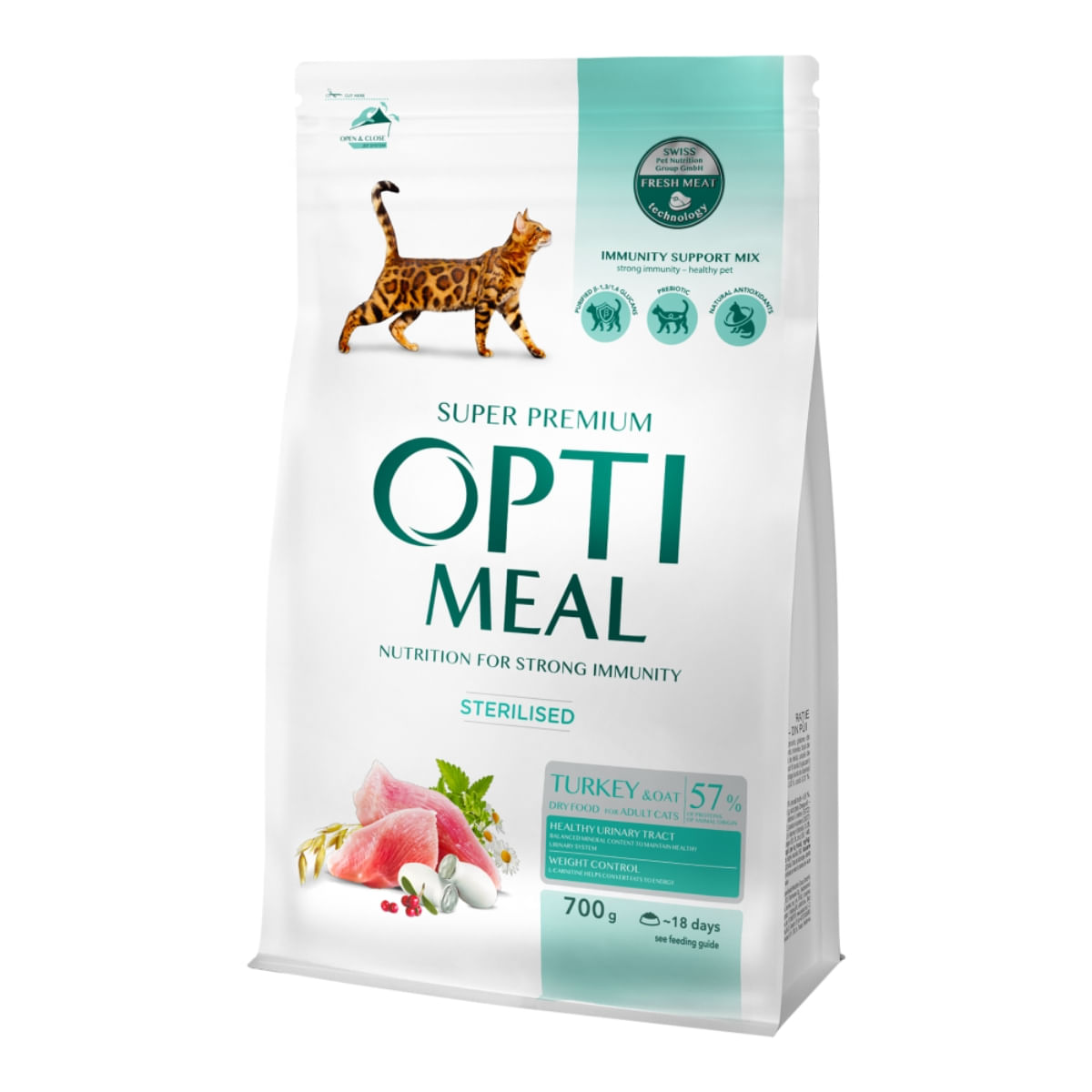 OPTIMEAL Sterilised, Curcan cu Ovăz, hrană uscată pisici sterilizate OPTIMEAL Sterilised, Curcan, hrană uscată pisici sterilizate, 700g - poza 4