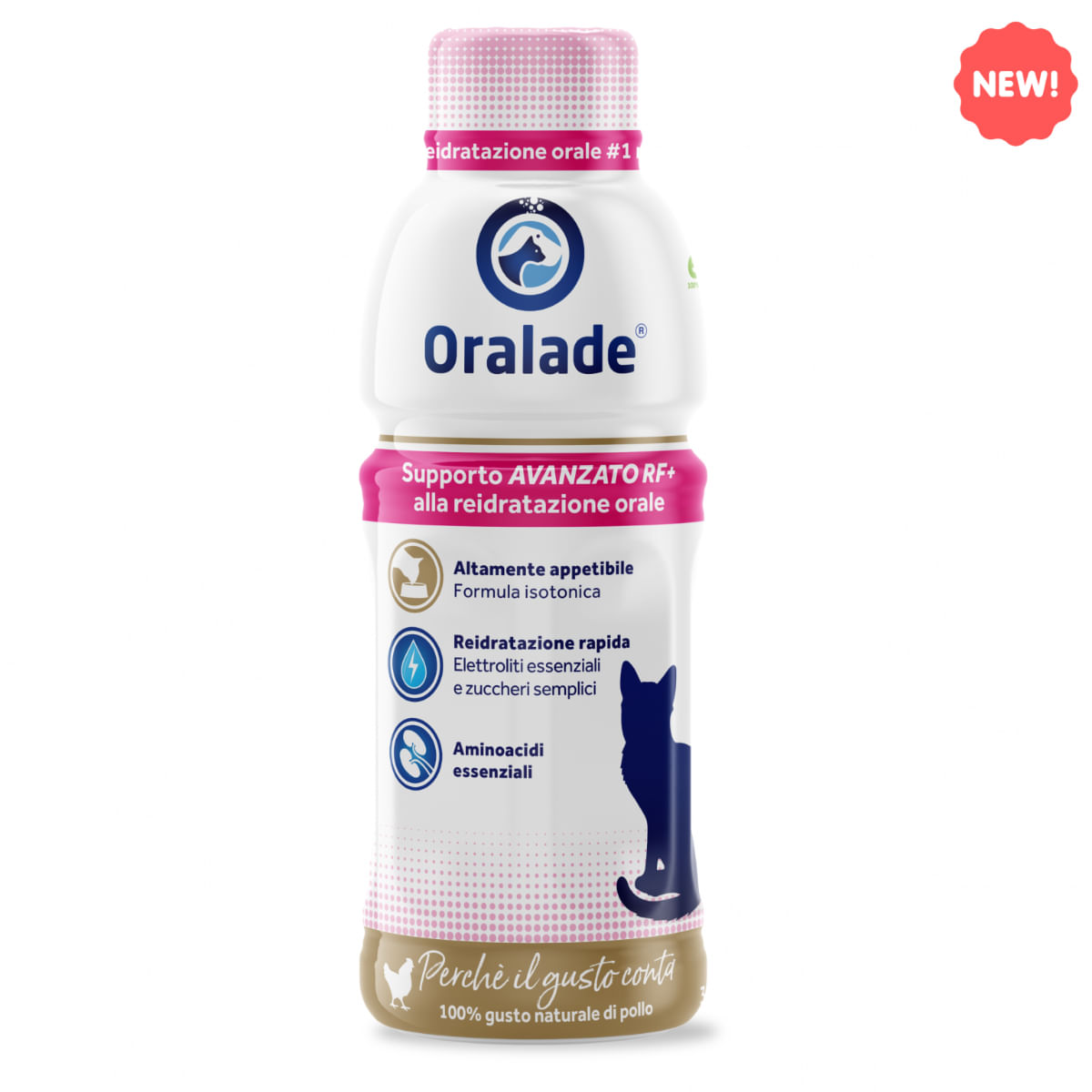 ORALADE Advance RF+ Oral Rehidratation Support, Pui, dietă veterinară, flacon hrană lichidă pisici, sistem renal, 330ml - poza 2