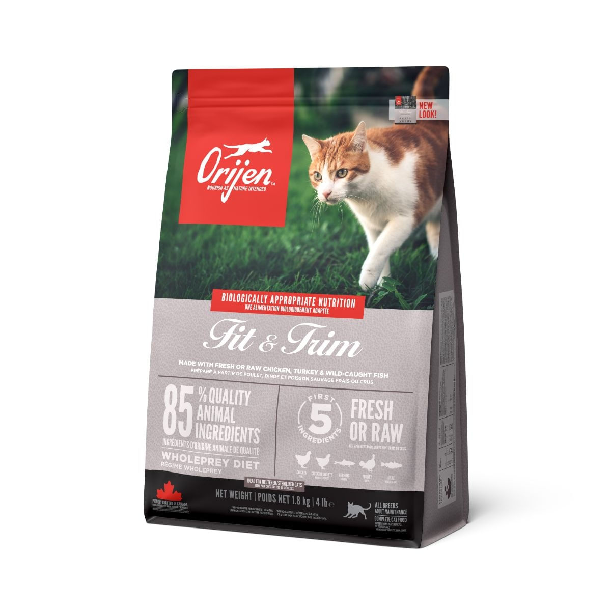 ORIJEN Fit & Trim, Pasăre și Pește, hrană uscată fără cereale pisici, obezitate, 1.8kg - poza 1