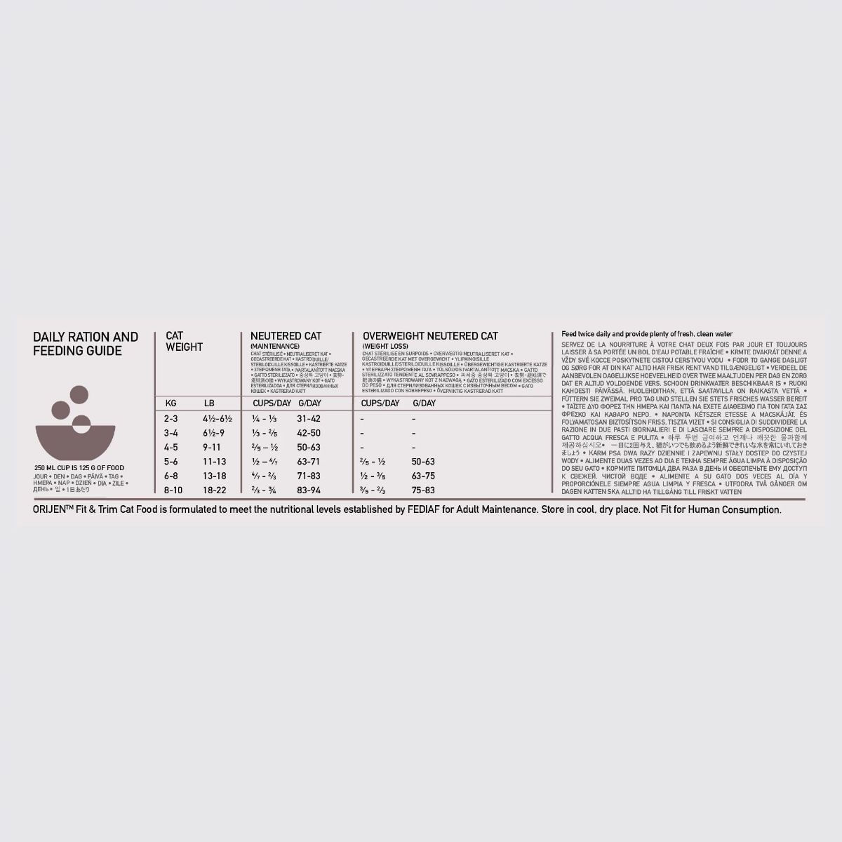 ORIJEN Fit & Trim, Pasăre și Pește, hrană uscată fără cereale pisici, obezitate, 5.4kg - poza 3