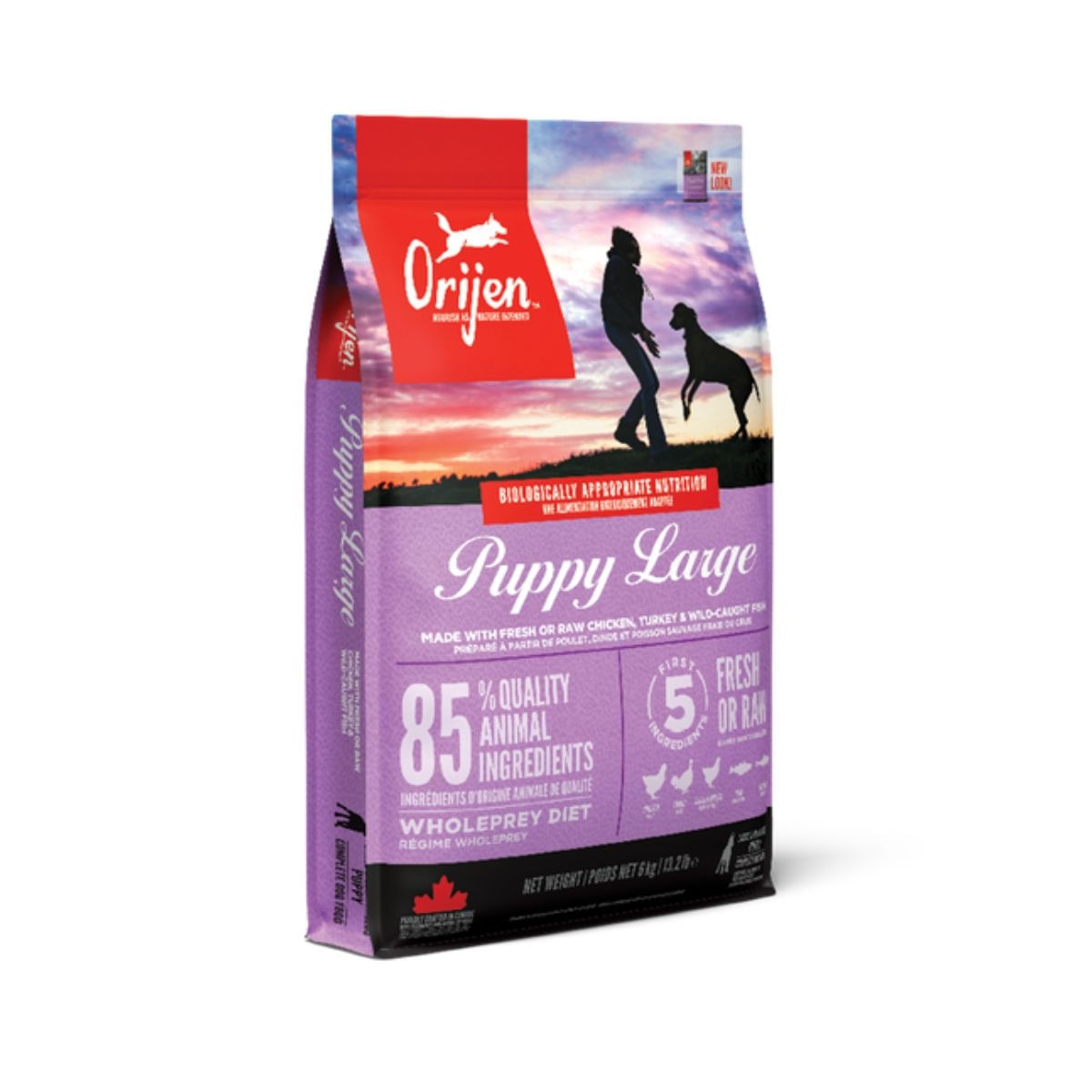 ORIJEN Puppy Large, hrană uscată fără cereale câini junior ORIJEN Puppy Large Breed, L-XL, Pui și Curcan, hrană uscată fără cereale câini junior, 11.4kg - poza 1
