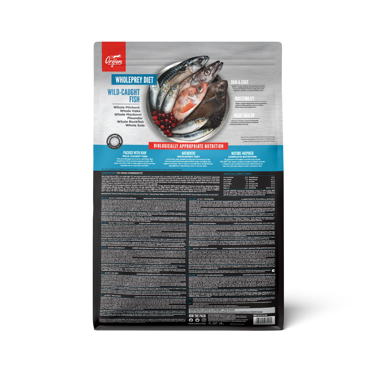 ORIJEN Six Fish, Pește, hrană uscată fără cereale pisici, 5.4kg ORIJEN Six Fish, Pește, hrană uscată fără cereale pisici, 1.8kg - poza 3