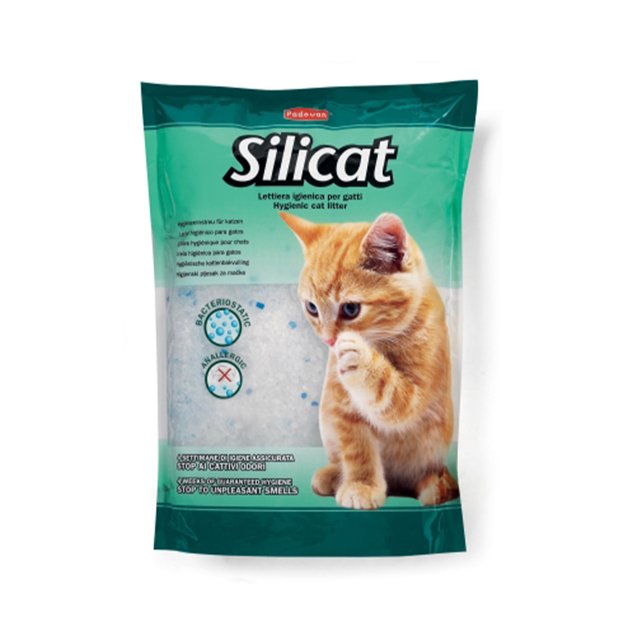 PADOVAN, neparfumat, așternut igienic pisici, granule, silicat, neaglomerant, neutralizare mirosuri, 5l - poza 1