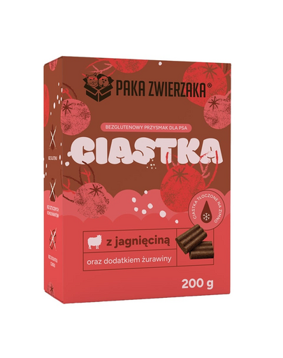 PAKA ZWIERZAKA biscuiți cu miel și merișoare 200 g gustări pentru câini