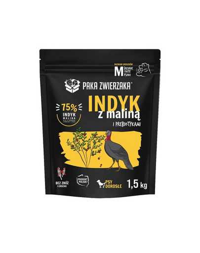 PAKA ZWIERZAKA Seventh Heaven Hrană uscată cu curcan și zmeură pentru câini de talie medie 1,5 kg