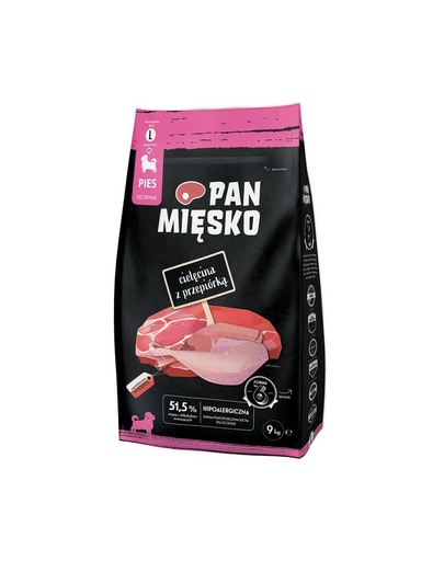 PAN MIĘSKO hrana catelusi cu vitel si prepelita L 9 kg