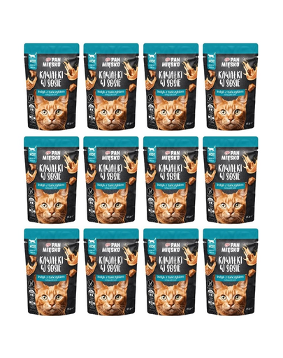 PAN MIĘSKO hrană umedă pentru pisici 12x85 g curcan și ton în sos