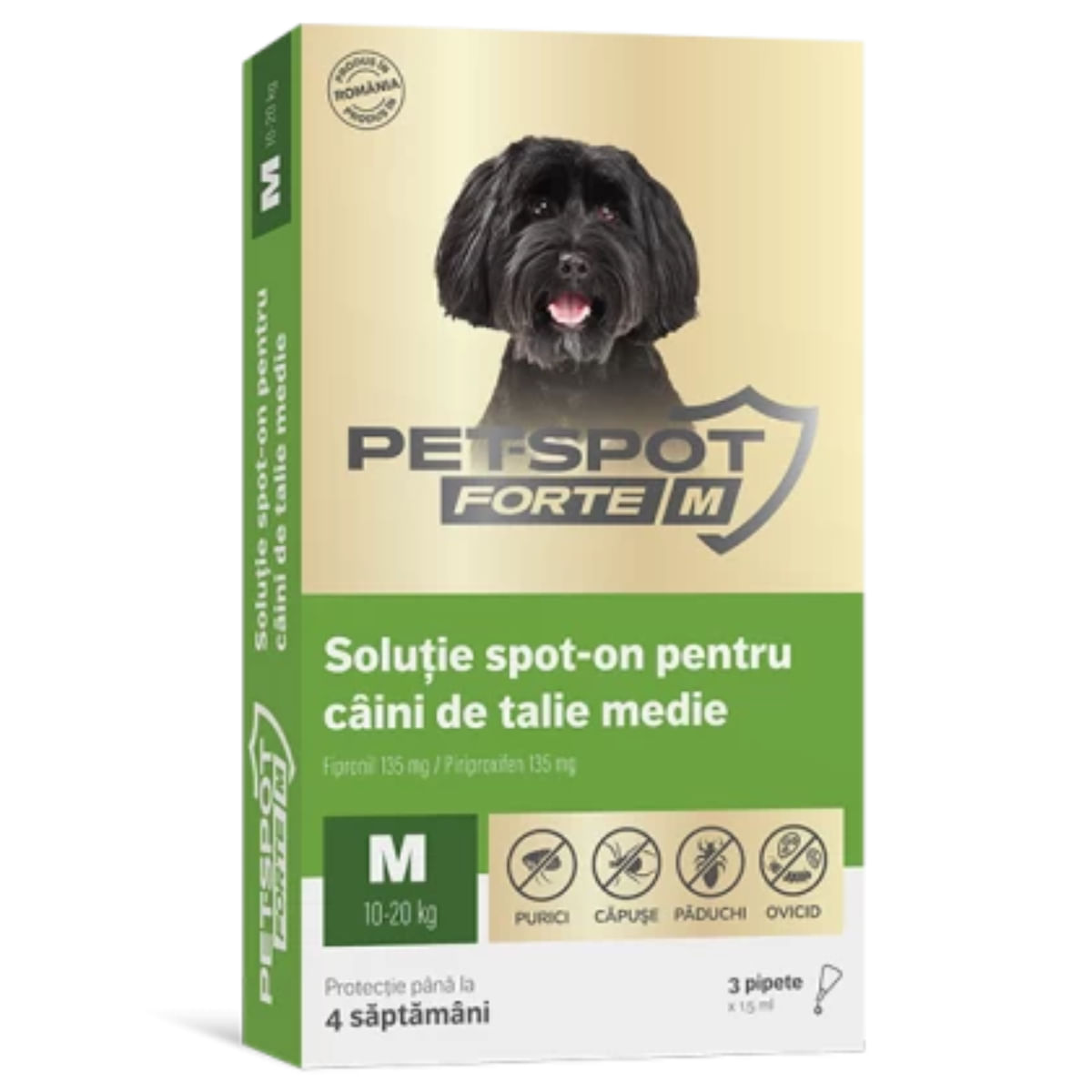 PASTEUR Pet Spot Forte, deparazitare externă câini, pipetă PASTEUR Pet Spot Forte, deparazitare externă câini, M(10 - 20kg), pipetă, 1.5ml x 3buc - poza 1