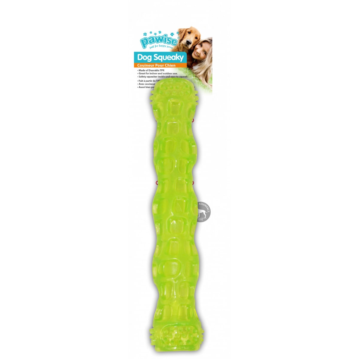 PAWISE Bat, jucărie de aport câini, S-L, plastic, dentiție, luminoasă, verde, 18 cm - poza 1