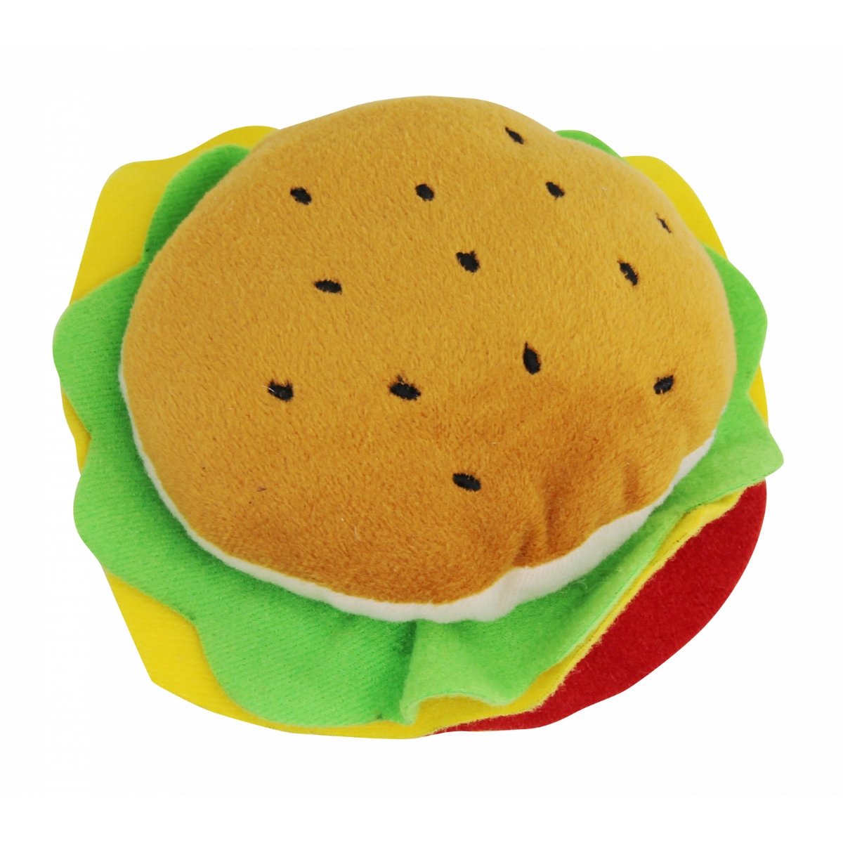 PAWISE Hamburger, jucărie de pluș câini, XS-M, pluș, cu sunet, multicolor, 12 cm - poza 1