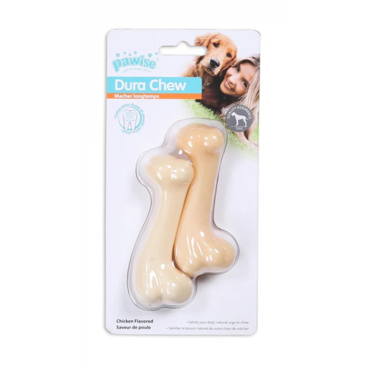 PAWISE Os, jucărie de ros câini, Pui, M-L, plastic, dentiție, bej, 10cm - poza 1