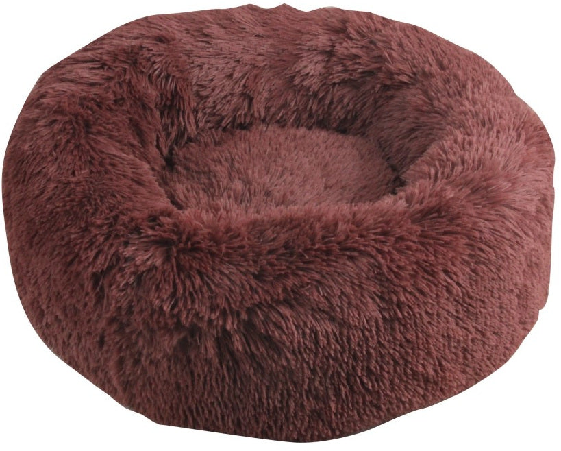 PAWISE Pat de pluş rotund pentru câini şi pisici, 56x20cm, Maro