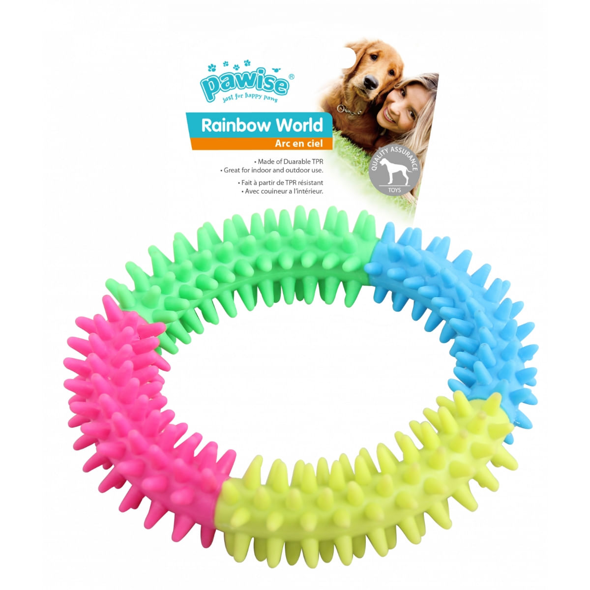 PAWISE Rainbow, jucărie de ros câini, M, cauciuc, dentiție, multicolor - poza 1